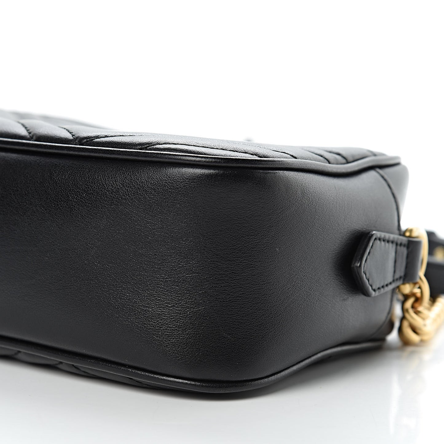 Calfskin Matelasse Small GG Marmont Chain Shoulder Bag Black