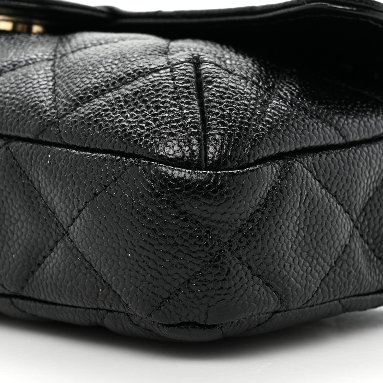 Chanel Caviar Fabric Quilted Foldable Tote With Chain Black Multicolor 12 of 15