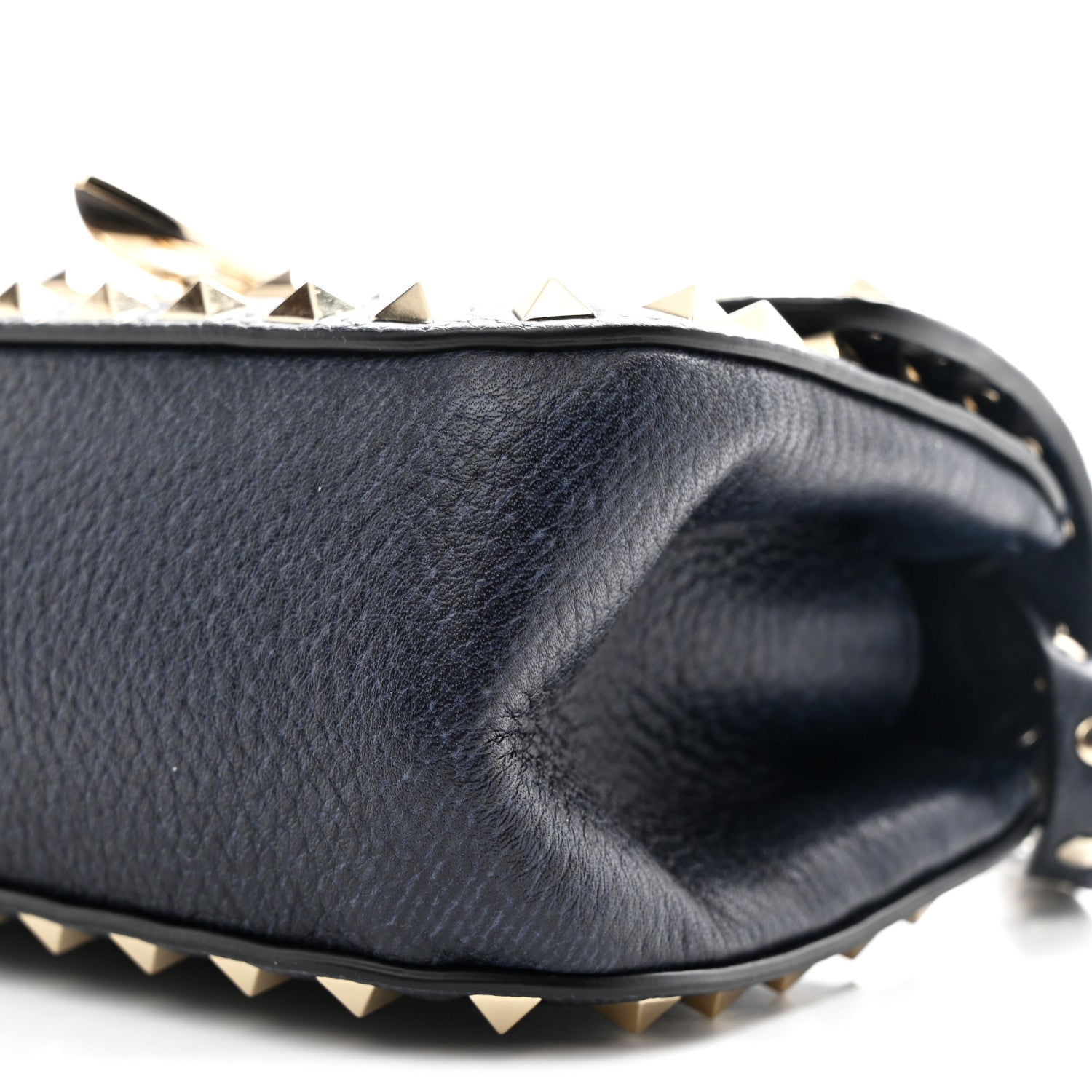 Valentino Garavani Pebbled Calfskin Mini Rockstud Crossbody Bag Navy Blue 9 of 9