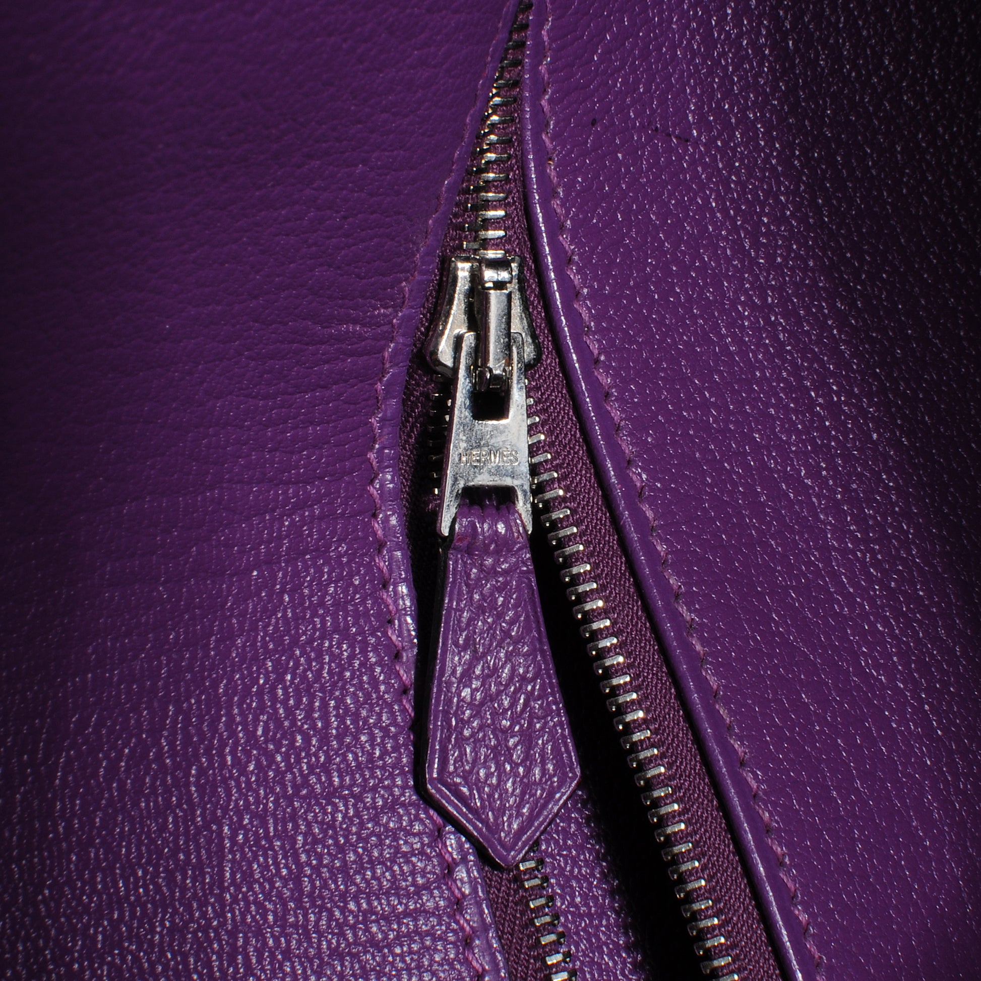 Hermes Taurillon Clemence Bi Color Horseshoe Birkin 35 Graphite Violet 10 of 12