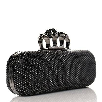 Alexander McQueen Nappa Studded Knucklebox Clutch Black 3 of 10