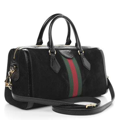 Gucci Suede Patent GG Web Medium Ophidia Boston Black 3 of 11