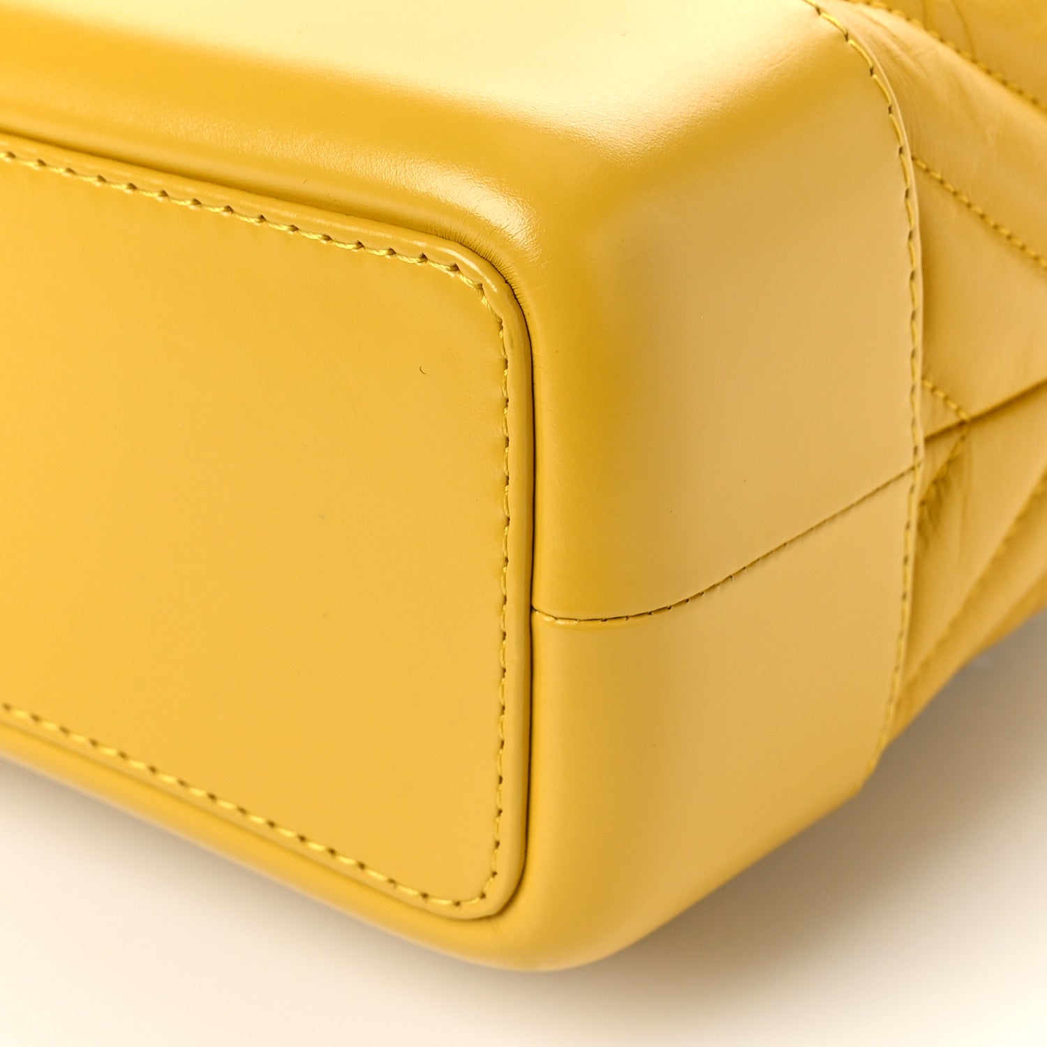 Chanel Aged Calfskin Chevron Quilted Small Gabrielle Backpack Yellow 9 of 13