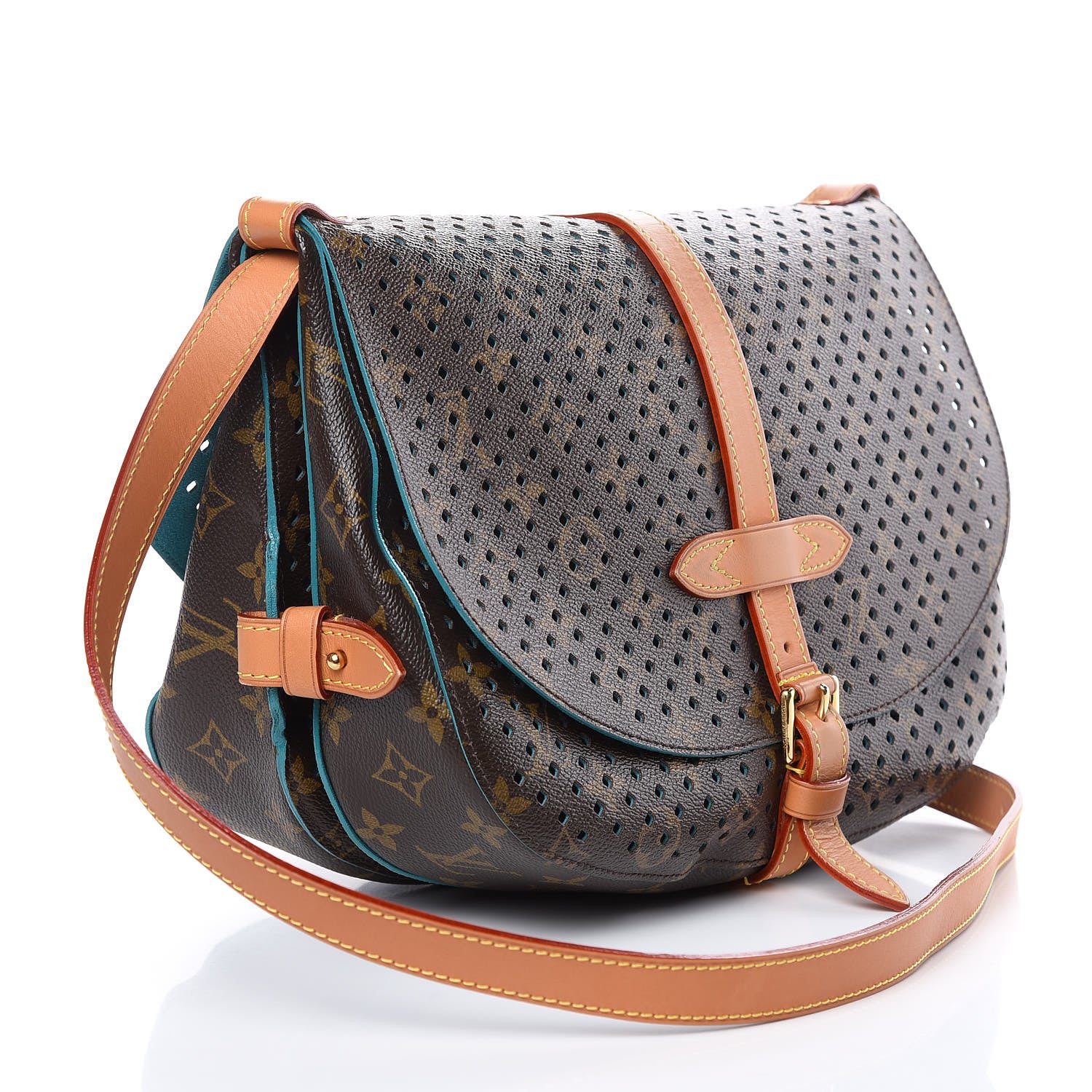Louis Vuitton Monogram SC Flore Saumur Teal 3 of 10