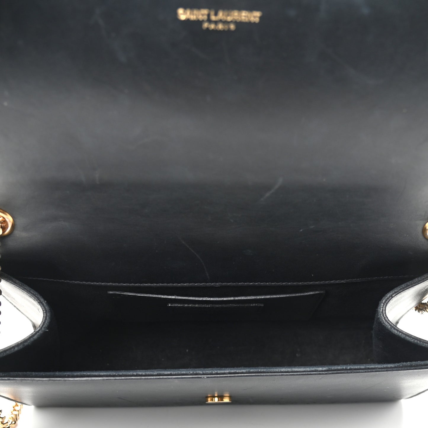 Smooth Calfskin Medium Classic Monogram Kate Tassel Satchel Black