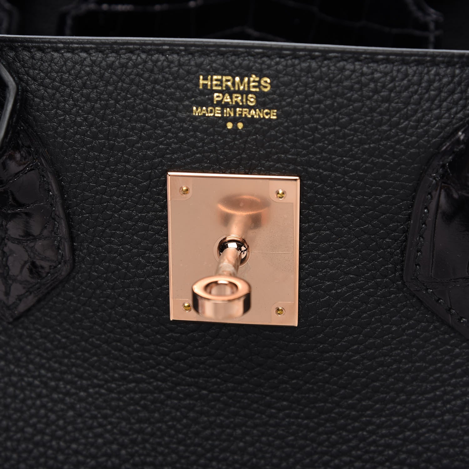 Hermes Taurillon Novillo Shiny Niloticus Crocodile Birkin Touch 30 Black 23 of 32