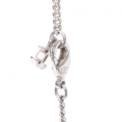 Chanel Crystal CC Pendant Necklace Silver 3 of 7
