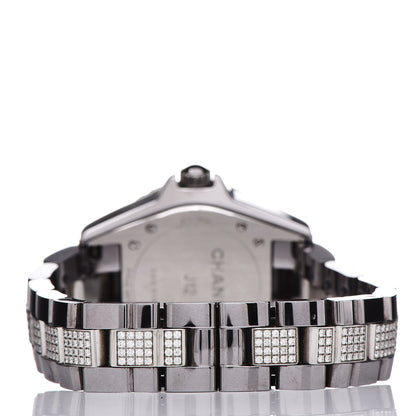 Chanel Titanium Ceramic Diamond Pave Bezel 33mm J12 Quartz Watch 4 of 7