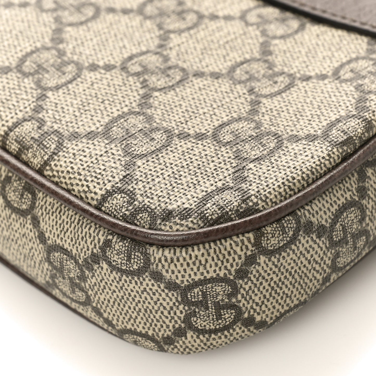 GG Supreme Monogram Textured Dollar Calfskin Mini Ophidia Chain Bag Beige Ebony