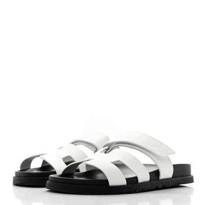 Hermes Calfskin Womens Chypre Sandals 38 White 3 of 9