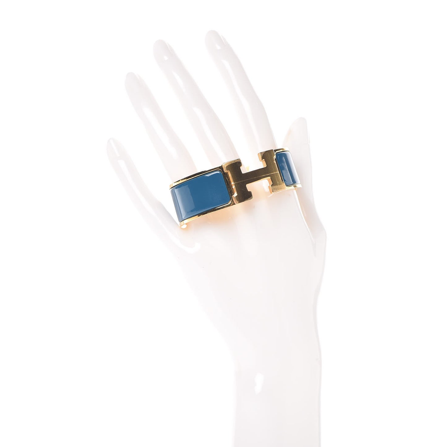 Enamel Wide Clic Clac H Bracelet PM Bleu Profond