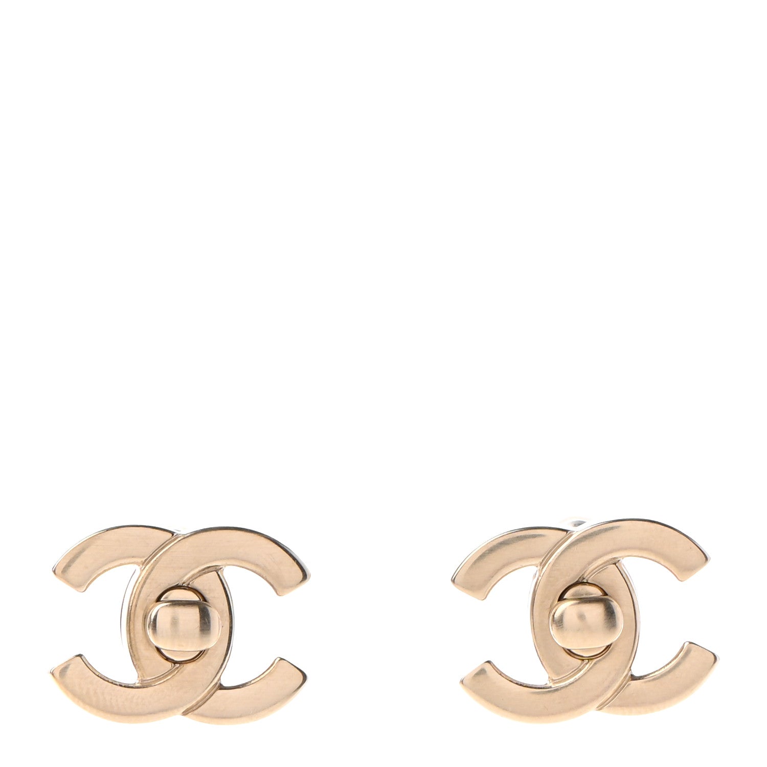 Chanel Metal CC Turnlock Interchangeable Earrings Gold 1 of 9