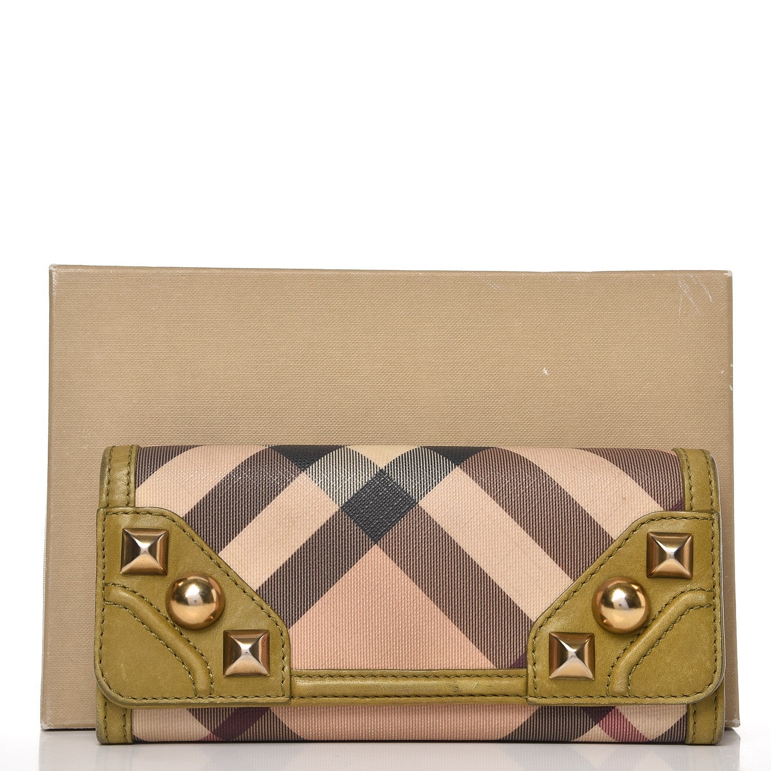 Burberry Nova Check Mega Stud Continental Wallet Green 12 of 12