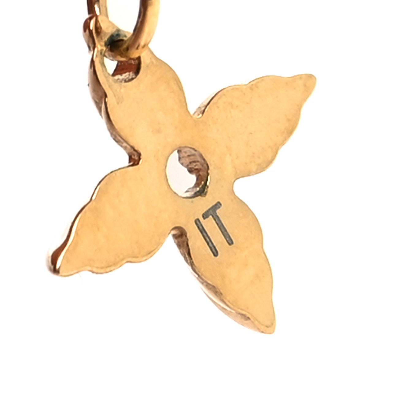 Louis Vuitton Nanogram Earphone Earrings Gold 3 of 4