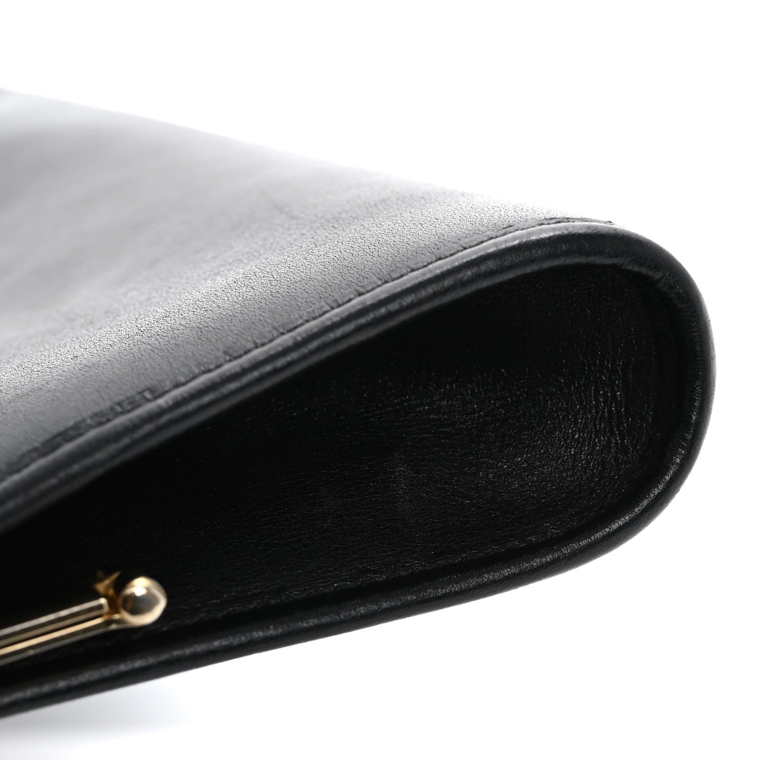 Christian Dior Calfskin Metal Frame Clutch Black 12 of 13