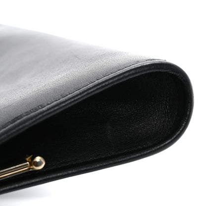 Christian Dior Calfskin Metal Frame Clutch Black 12 of 13
