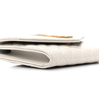 Saint Laurent Grain De Poudre Textured Mixed Matelasse Triquilt Small Monogram Envelope Wallet Blanc Vintage 8 of 10