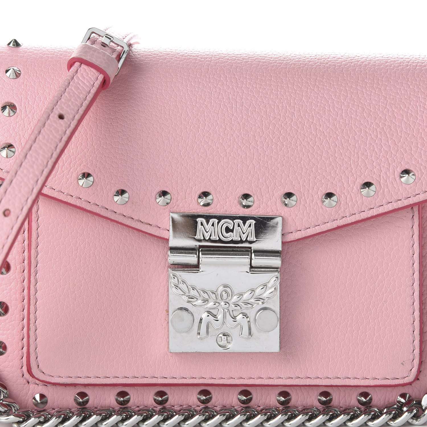 MCM Calfskin Studded Mini Patricia Crossbody Bag Pink Blush 19 of 25