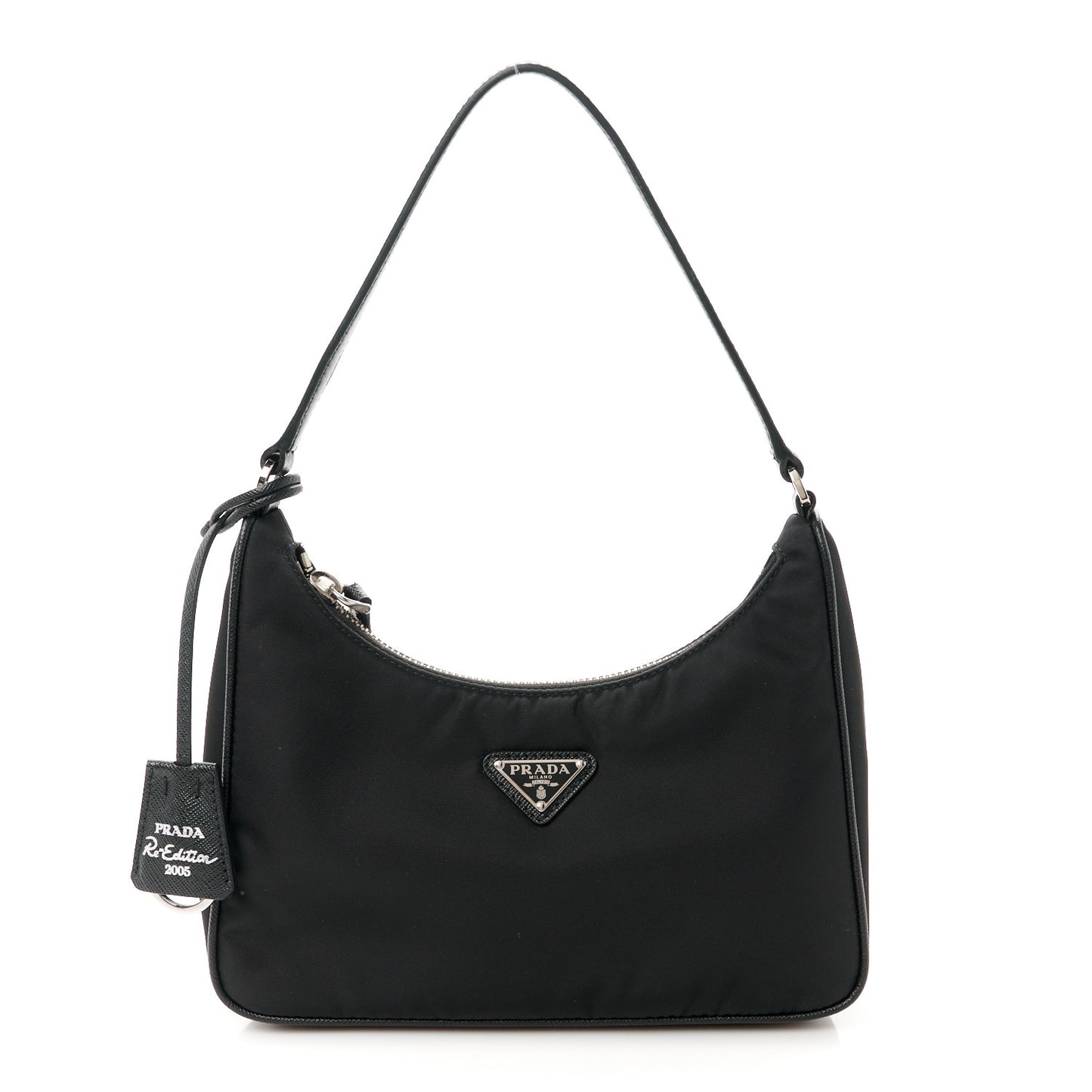 Tessuto Nylon Saffiano Mini Re-Edition 2005 Bag Black