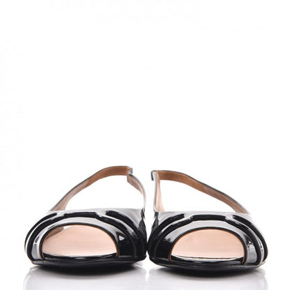 Hermes Patent Surprise Slingback Flats 37.5 Black 2 of 8