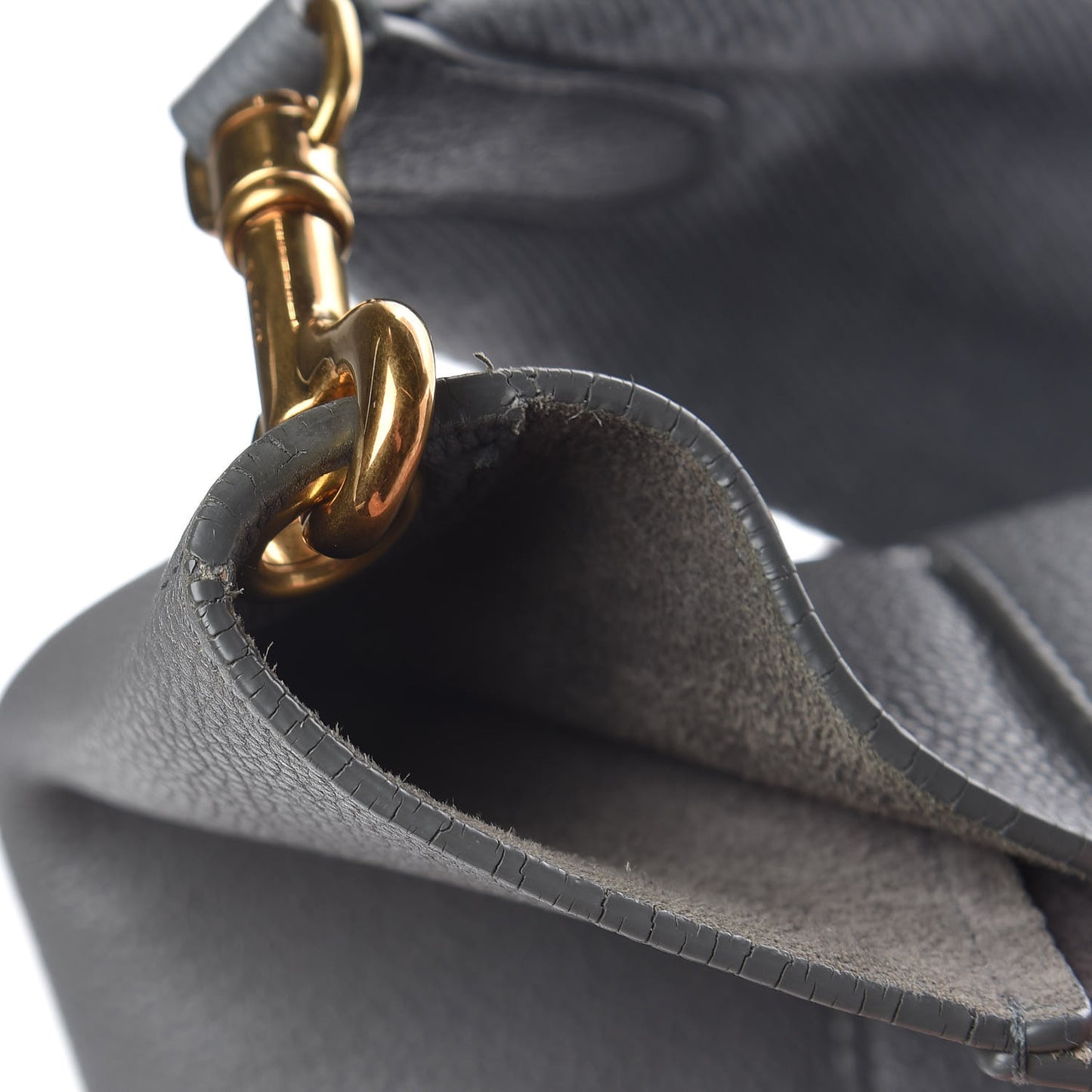 Soft Grained Calfskin Sangle Bucket Bag Storm