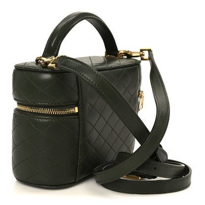 Saint Laurent Lambskin Quilted Mini Gaby Vanity Case Olive Wood 3 of 10