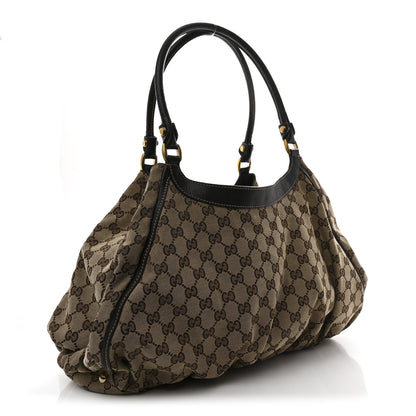 Gucci Monogram Large D Gold Hobo Dark Brown 3 of 13