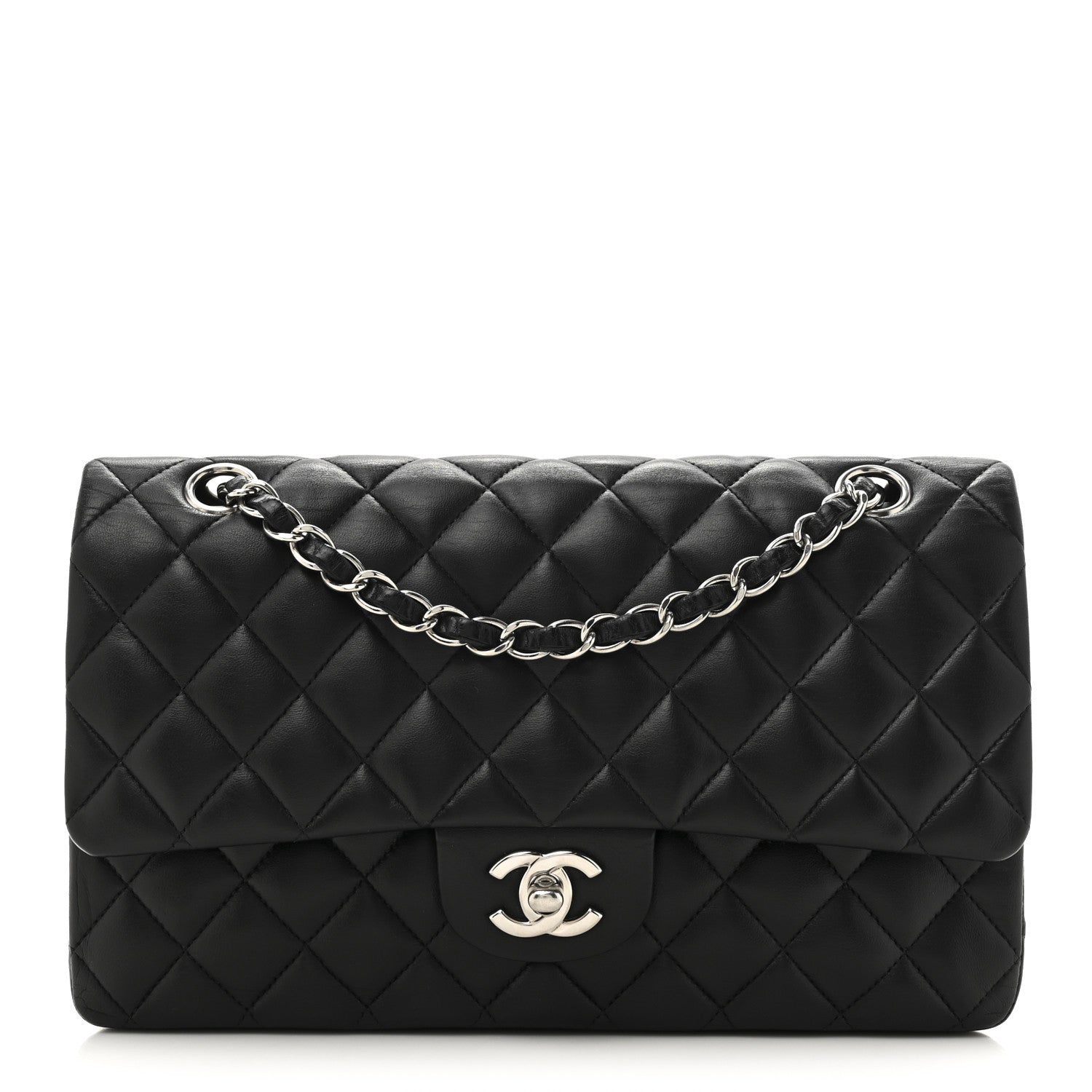 Chanel Lambskin Quilted Medium Double Flap Black 1 of 18