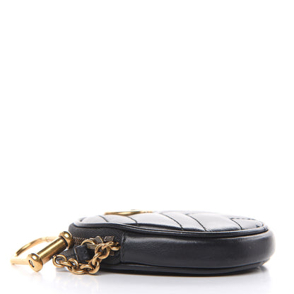 Gucci Calfskin Matelasse GG Marmont Round Coin Purse Black 4 of 9