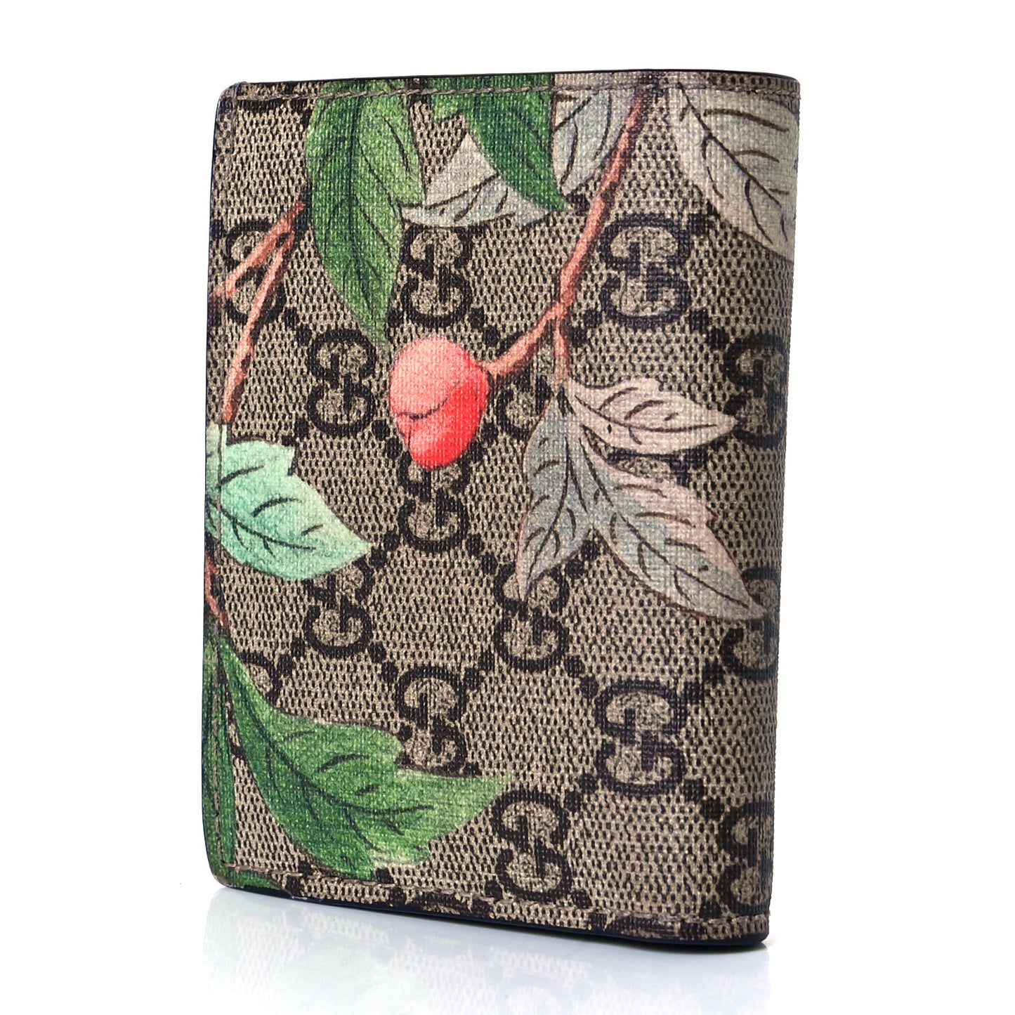 GG Supreme Monogram Tian Card Case Beige Multicolor Red
