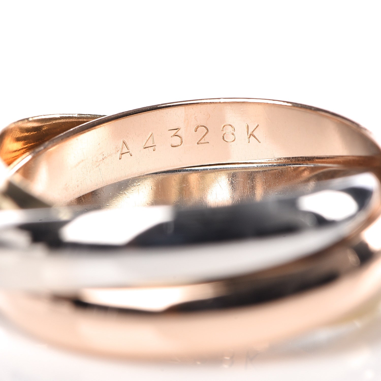 Cartier 18K Pink Yellow White Gold Classic Les Must De Trinity Ring 54 6.75 4 of 5