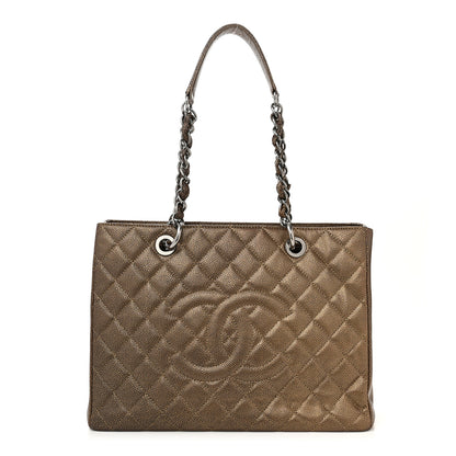 Chanel Metallic Caviar Quilted Grand Shopping Tote GST Bronze 1 of 12