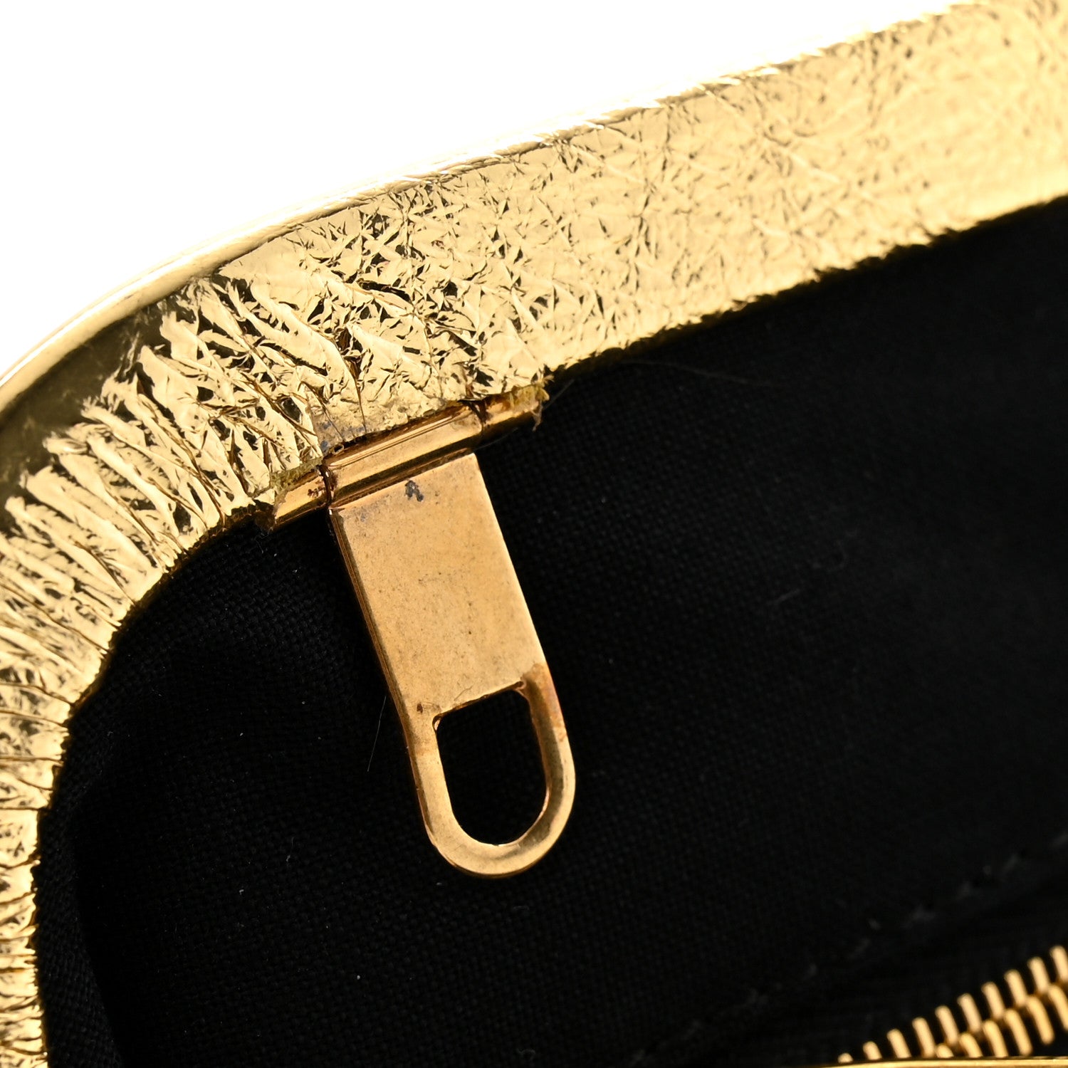 Balenciaga Metallic Textured Calfskin Logo XL Cloud Clutch Gold 9 of 9