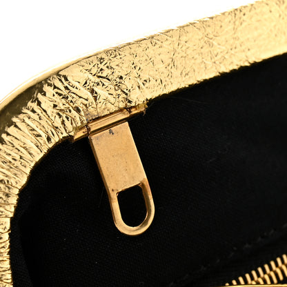 Balenciaga Metallic Textured Calfskin Logo XL Cloud Clutch Gold 9 of 9
