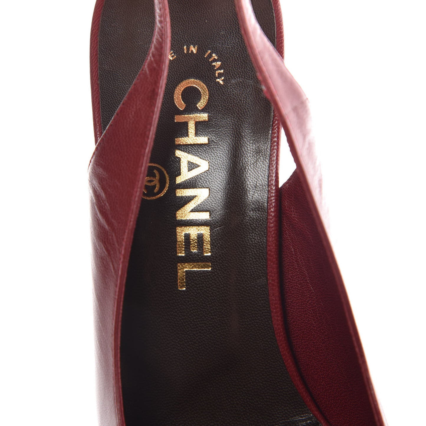 Calfskin Camellia Slingback Pumps 37.5 Red Black