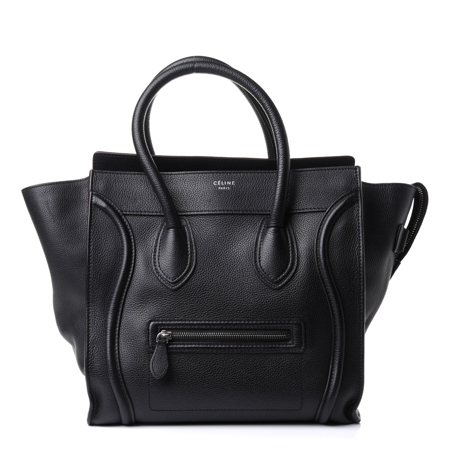 Drummed Calfskin Mini Luggage Black