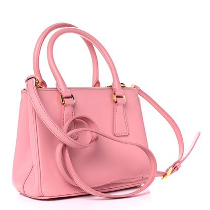 Prada Saffiano Lux Micro Galleria Double Zip Tote Petalo 5 of 33