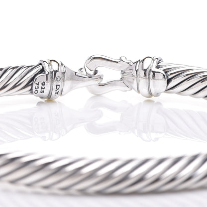 David Yurman Sterling Silver 18K Yellow Gold 5mm Cable Classic Buckle Bracelet 4 of 4