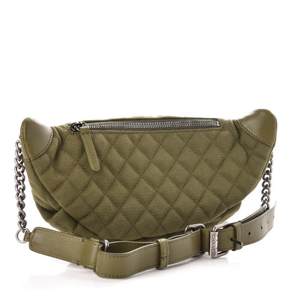 Chanel Canvas Lambskin Quilted Coco Cuba Charms Waist Bag Khaki 3 of 11