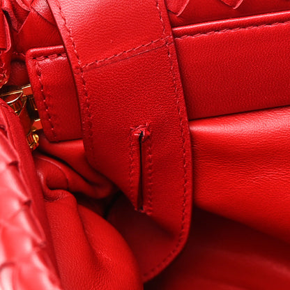 Bottega Veneta Nappa Intrecciato Small Fold Flap Shoulder Bag Red 14 of 15