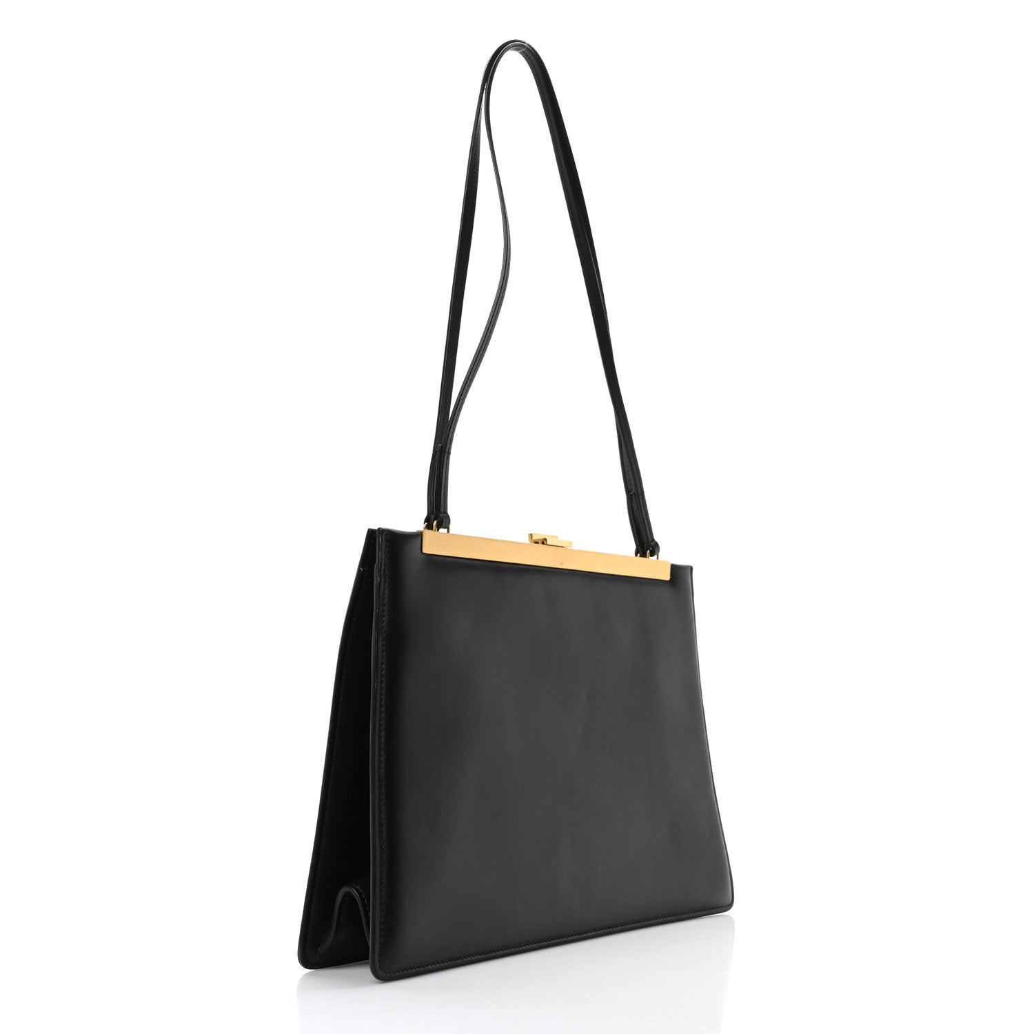 Celine Patina Box Calfskin Medium Clasp Bag Black 3 of 10