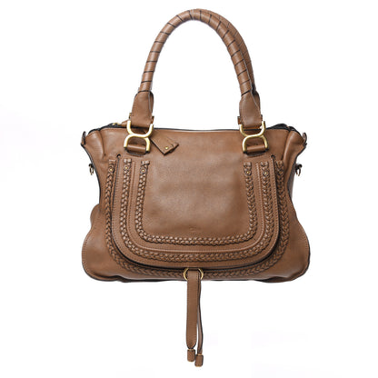Chloe Calfskin Braided Medium Marcie Satchel Nut 1 of 19