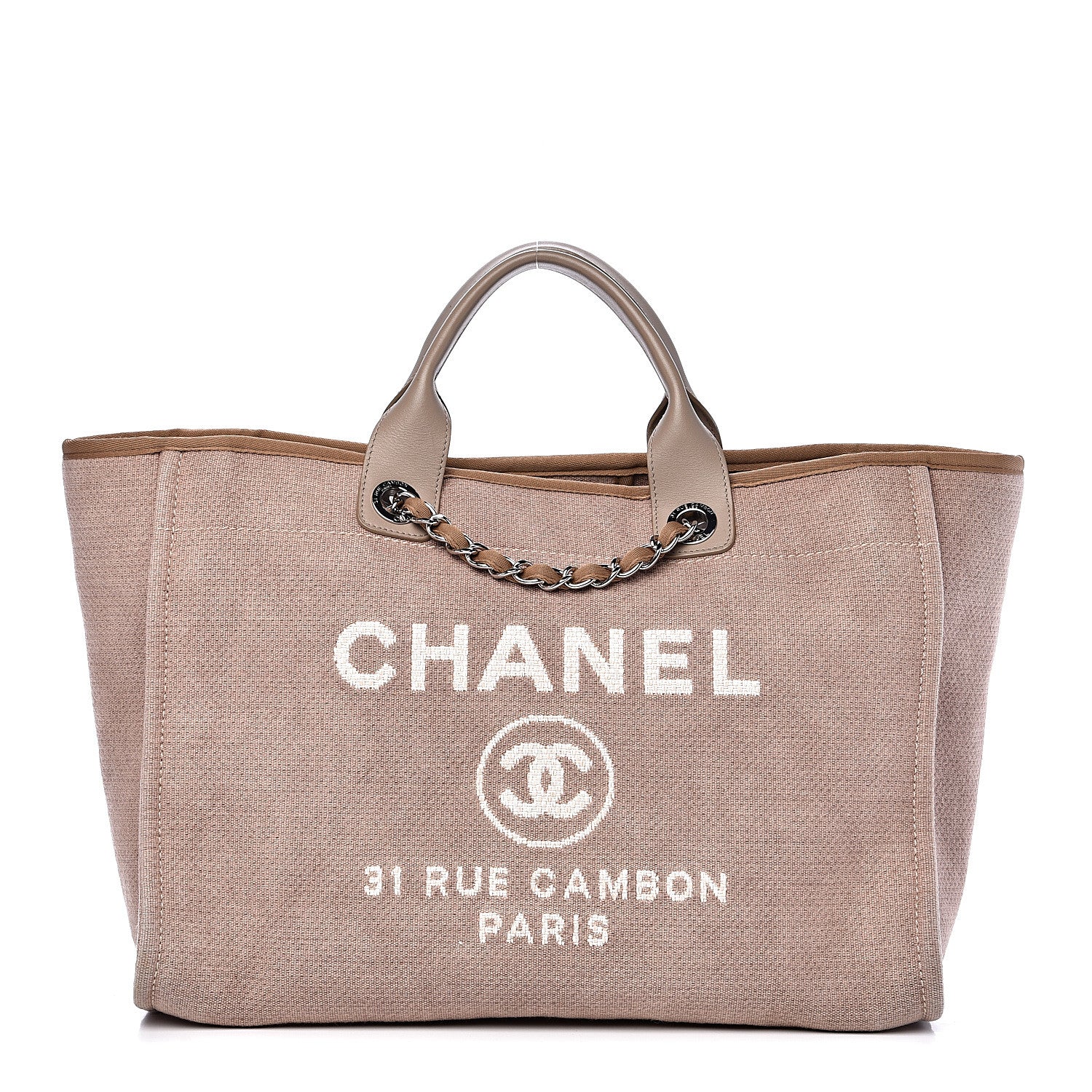 Chanel Canvas Medium Deauville Tote Beige 1 of 11