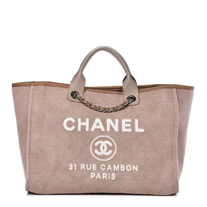 Chanel Canvas Medium Deauville Tote Beige 1 of 11