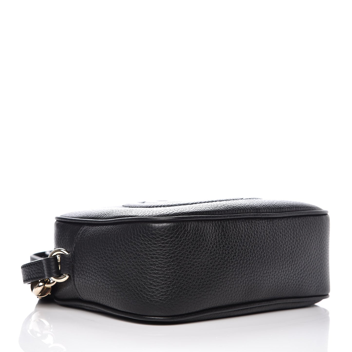Pebbled Calfskin Small Soho Disco Bag Black
