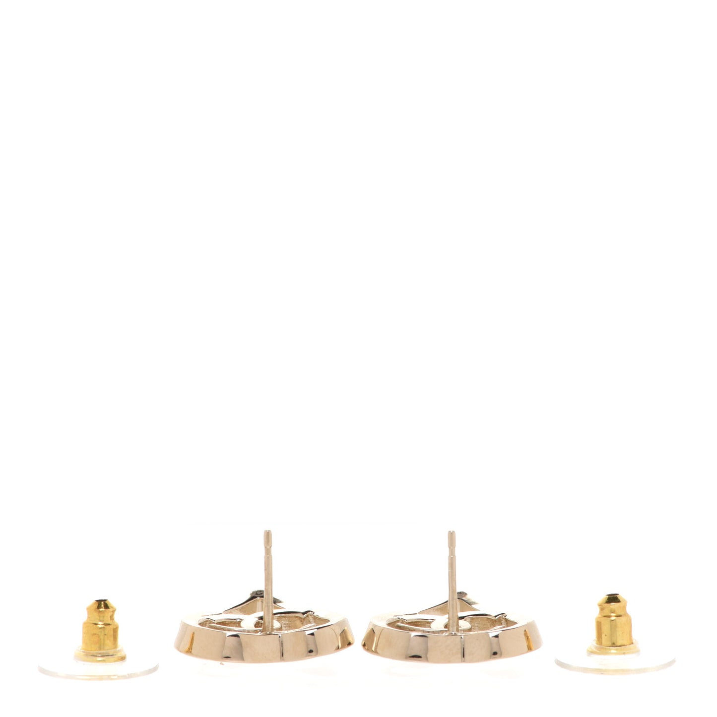 Metal CC Heart Coco In Love Earrings Gold
