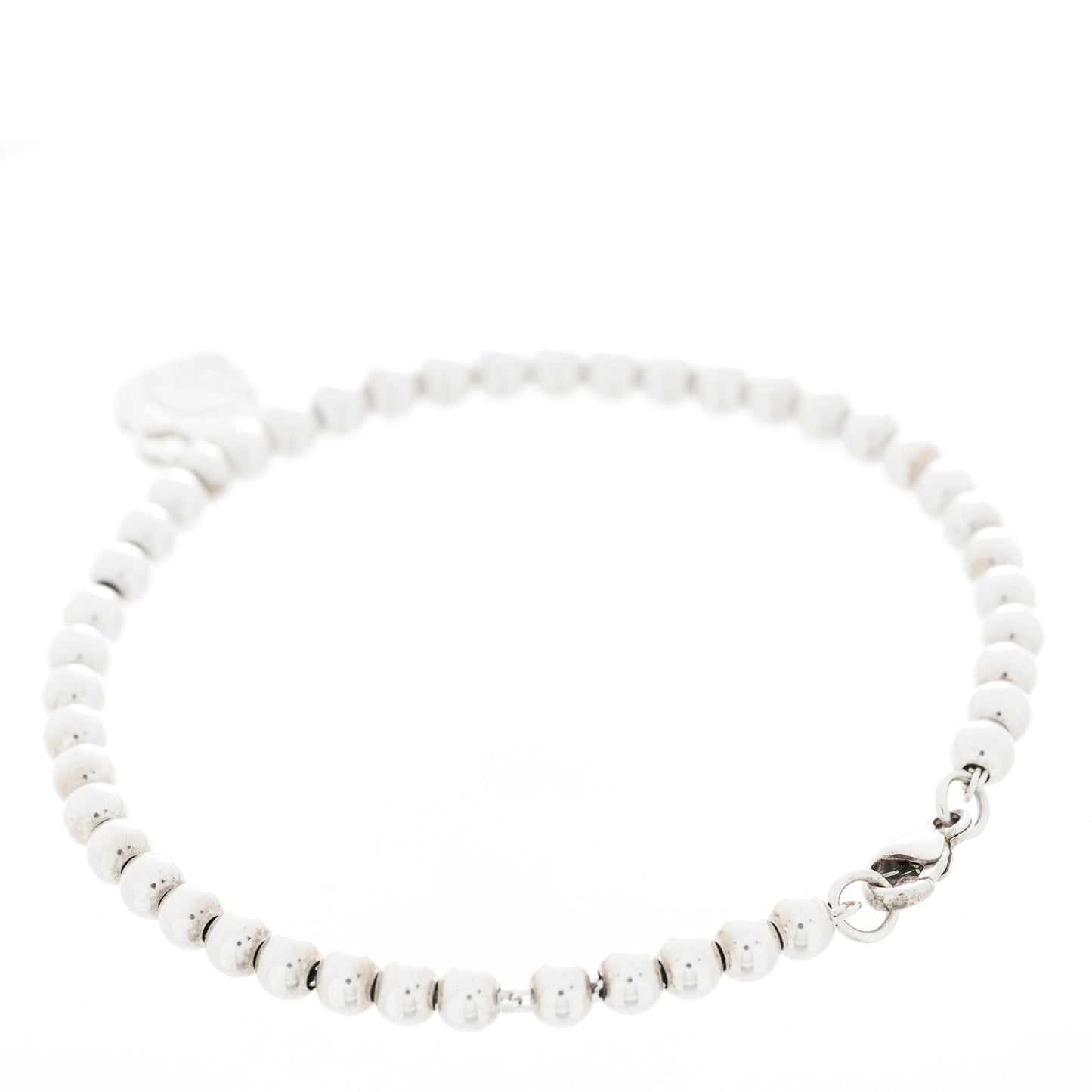 Sterling Silver 4mm Return to Tiffany Heart Tag Bead Bracelet