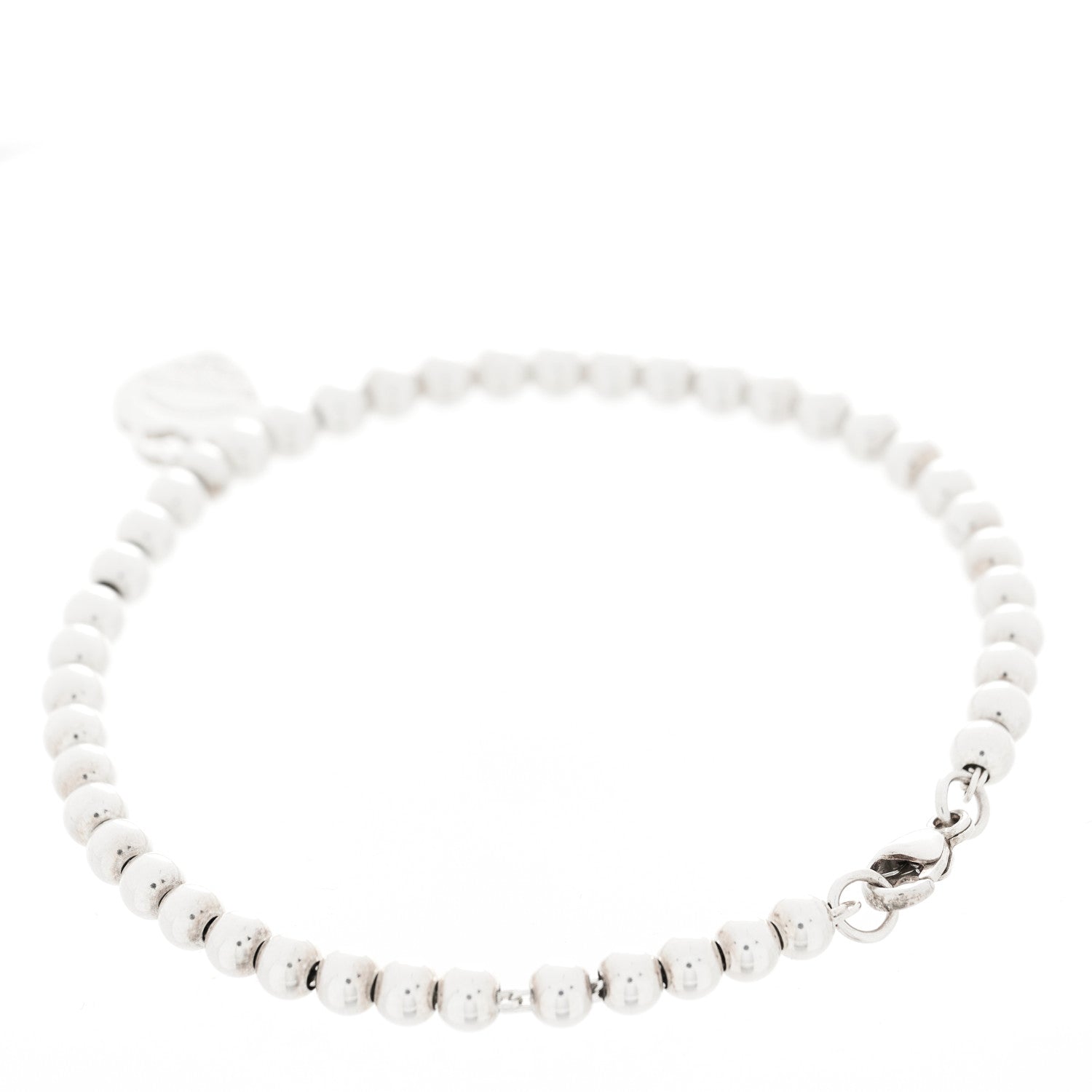 Tiffany Sterling Silver 4mm Return to Tiffany Heart Tag Bead Bracelet 2 of 3