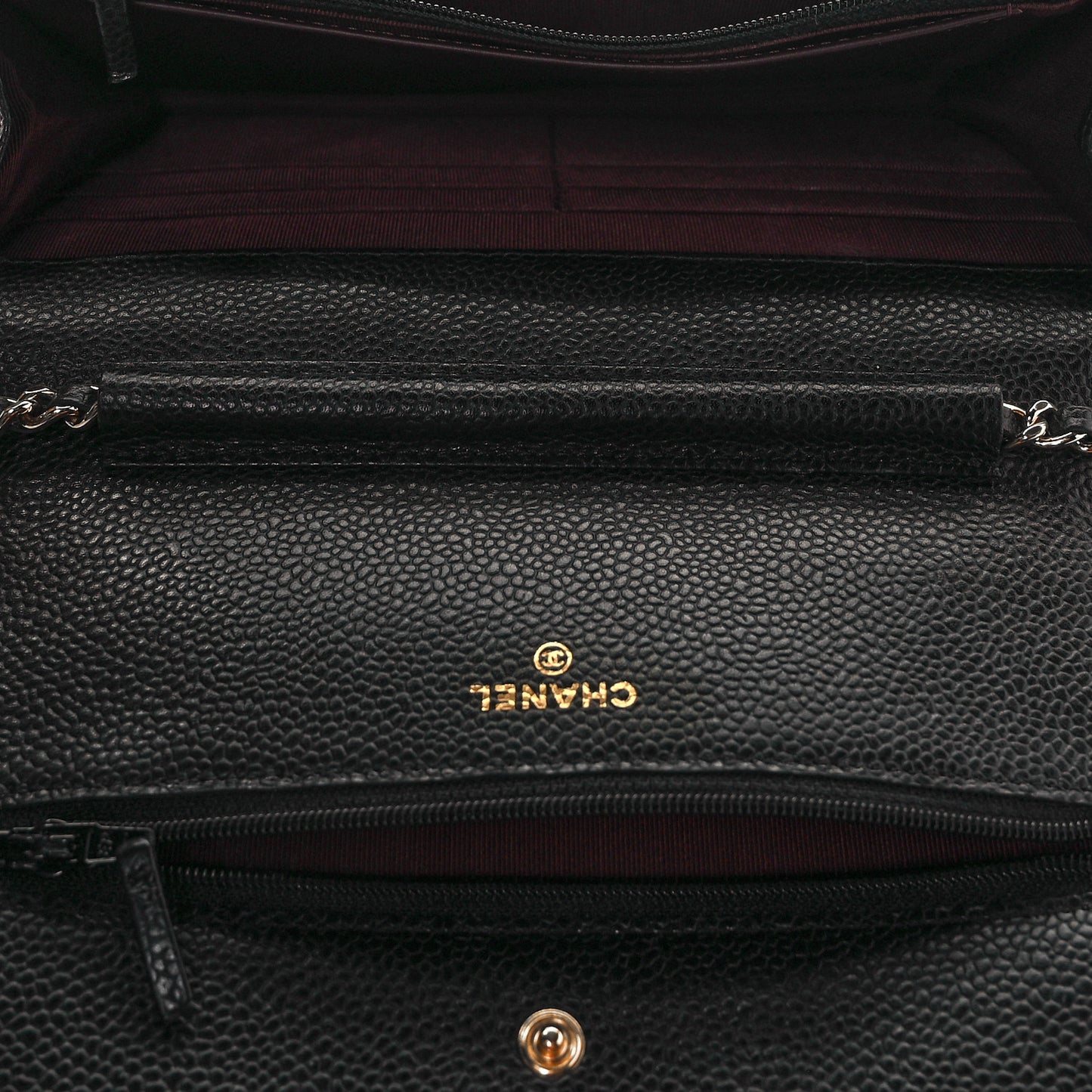 Caviar Quilted Wallet On Chain WOC Black
