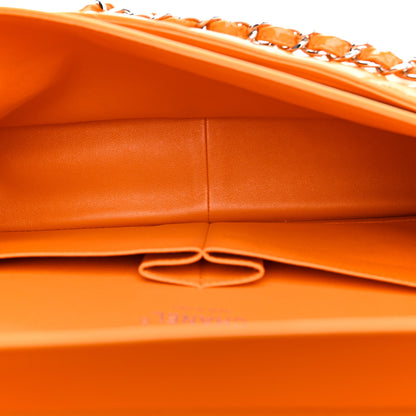 Chanel Patent Quilted Jumbo Double Flap Orange 5 of 12